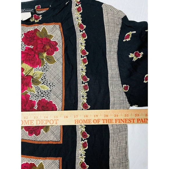 Vintage Carole Little Pullover Tinic 8 Floral Retro 70s Style Boho Flowy Hippie - Picture 5 of 7